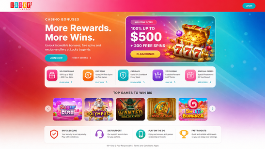 lucky legends casino Gameplay