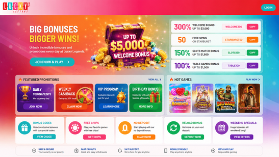 lucky legends casino Gameplay